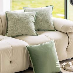Light French-Style Green Sofa Cushion Cover, Ins-Style Nordic Living Room Decorative Pillow, Headboard Cushion, Bed Lumbar Support