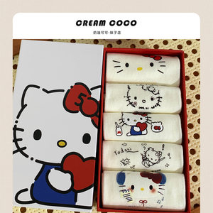 
Gift box socks丨Japanese cartoon pure cotton socks for women summer thin boneless boat socks for girls sweet and cute