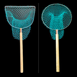 Fish Net with Integrated Wooden Handle, Handmade Fishing Net, Fish Catching Net for Selling Fish, Aquatic Products Supermarket, Fishing Gear, Chicken Catching Net