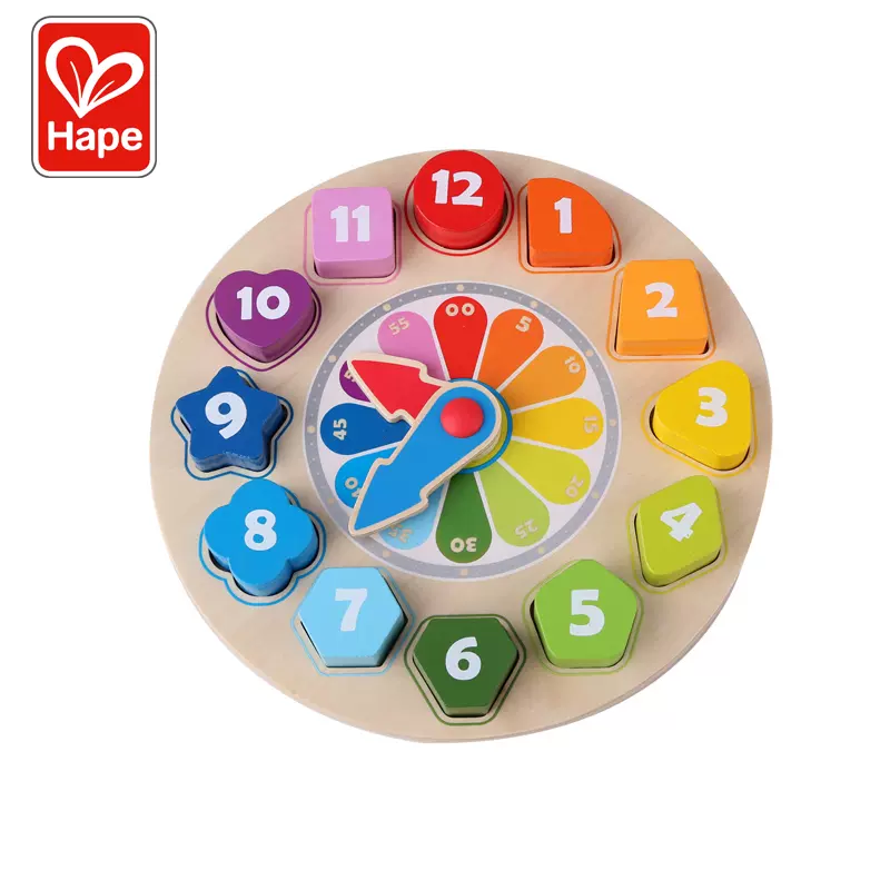 Hape积木时钟拼图板儿童2岁 男女孩宝宝数字认知玩具多功能 Taobao