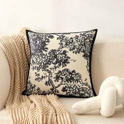 New Zealand Modern Light Luxury Sofa Pillow Square Pillowcase Living Room French Decorative Cushion Simple Homestay Black and White Pillow