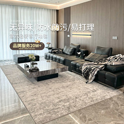 Italian-Style Light Luxury Carpet for Living Room, High-Grade Waterproof and Stain-Resistant, Sofa Coffee Table Gray Floor Mat, Modern Bedroom 2025 New Model