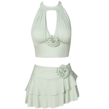 WESWIM women's split ruffle skirt swimsuit seaside