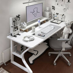 Office Desk and Chair Set, Simple Bedroom Desk, Desktop Home Study Writing Desk, White Gaming Desk, Computer Desk