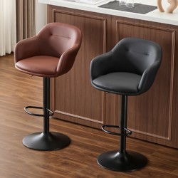 Bar Stool with Adjustable Height and Swivel, Simple and Luxurious, Suitable for Home Use, High Stool with Backrest, Adjustable Height, Bar Chair, Cashier Front Desk Chair