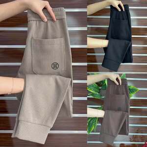 
2025 New Velvet Casual Pants Men's Trendy Autumn and Winter Internet Celebrity Versatile Foot Guard Pants Men's Harem Pants