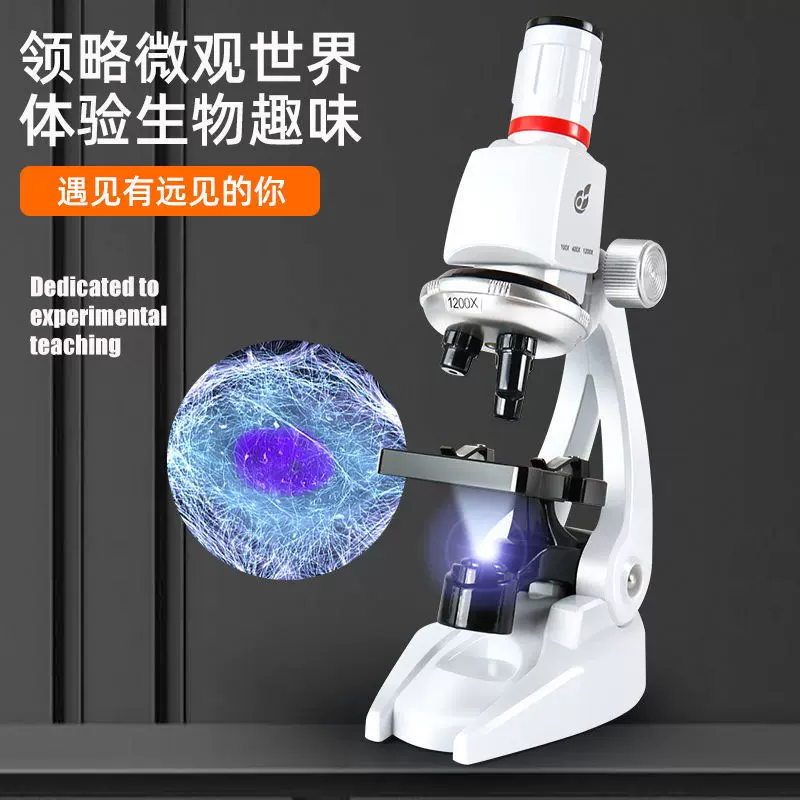 显微镜中学生专用儿童高倍显微镜科学实验光学微生物10倍家用小