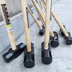 German Imported Heavy-Duty Carbon Steel Octagonal Hammer, Large 90cm Wooden Handle Sledgehammer, 8-Pound Hammer for Breaking Stones and Smashing Walls