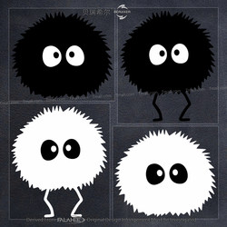 Coal Ball Elf Cute Car Sticker Jdm Sticker Cartoon Anime Car Body Scratch Decoration Personalized Motorcycle Creative Sticker