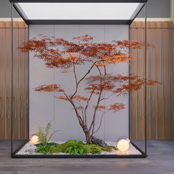 Japanese-Style Simulated Red Maple Tree, Green Plant Landscape, Chicken Claw, Indoor Window Bonsai, Floor-To-Ceiling Landscaping, Fake Trees
