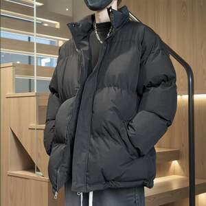 New winter cotton coat men's cotton jacket thickened couple ins solid color versatile cotton clothes stand collar warm bread jacket jacket
