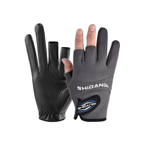 Winter fishing gloves for Luya special waterproof and puncture-proof plus velvet cold winter ice fishing for men exposed three-finger gloves
