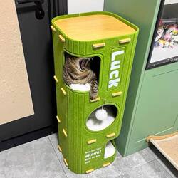 Cat Scratching Board, Cat Climbing Frame, Cat Toy, Anti-Scratch Sofa Protector, Wear-Resistant, Non-Shedding Cat Bed, Integrated Vertical Nest