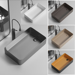Washing Machine Side-Mounted Single Basin Side-Drain Balcony Washbasin, Bathroom Washbasin, Household Square Countertop Basin