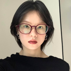 
Retro Chinese style red glasses for women with myopia, can be equipped with high-precision sunglasses, ultra-light TR90 round frame eye frame
