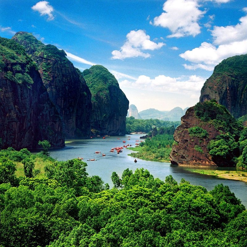 高铁往返江西旅游庐山景德镇婺源篁岭三清山龙虎山7天6晚跟团游到