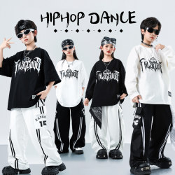 Street Dance Children's Trendy Clothing Boys' Hip-Hop Performance Outfit Set Girls' Sports Day Spring and Autumn Performance Clothing Summer