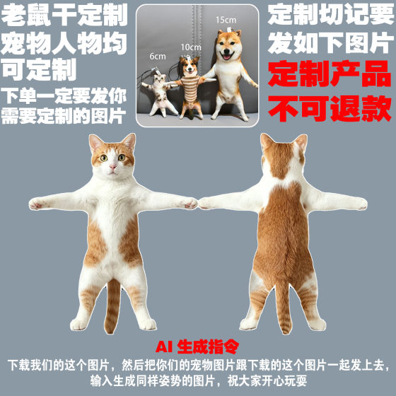 
Customized pet character abstract mouse with wire skeleton doll 5cm mobile phone pendant bag pendant