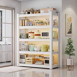 Thickened Kitchen Storage Rack, Multi-Layer Floor-Standing Household Microwave Oven Multifunctional Storage Shelf, Integrated Rack for Pots and Ovens