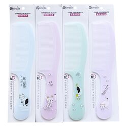 Large Household Transparent Plastic Cartoon Comb with Cute Animal Cat Print, Popular Online, Durable for Students
