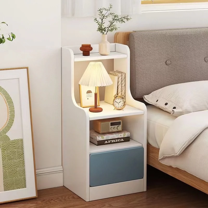 Bàn đầu giường đơn giản hiện đại nhỏ mini tủ đựng đồ siêu hẹp tủ đựng đồ đầu giường đơn giản cho thuê giá để đồ