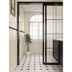 French Cream Style Bathroom Tiles Retro Black and White Embroider Swallow Tiles Wall Tiles Toilet Bathroom Non-Slip Floor Tiles