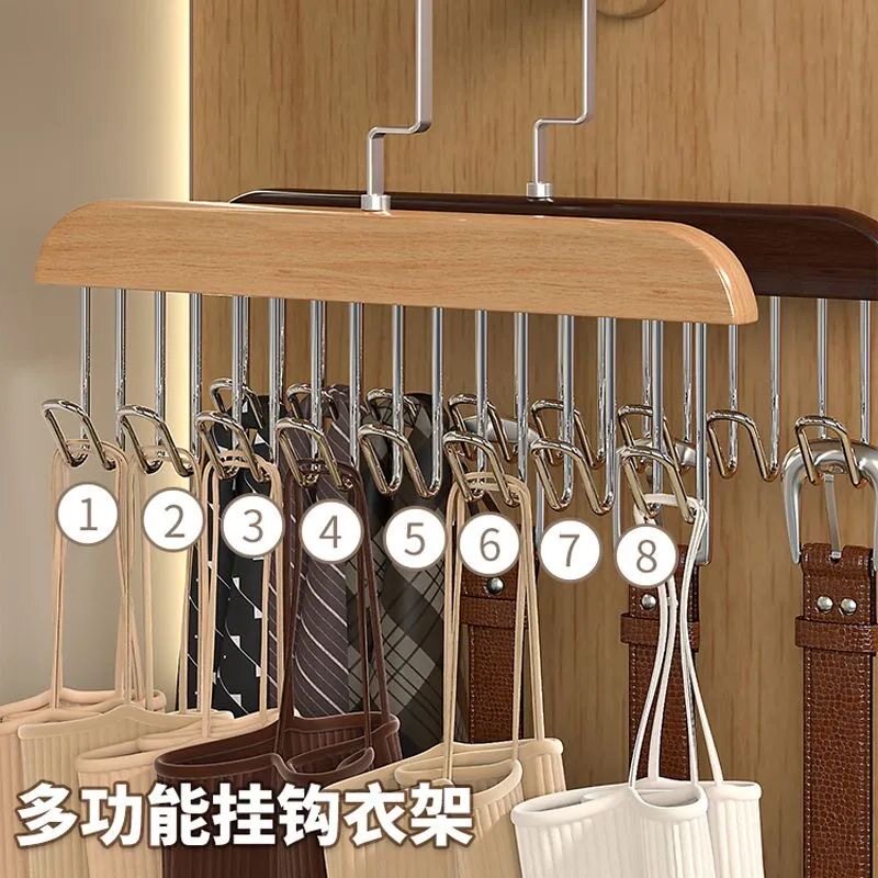 Qianyu 木製ハンガーラック - 28cmワードローブオーガナイザー