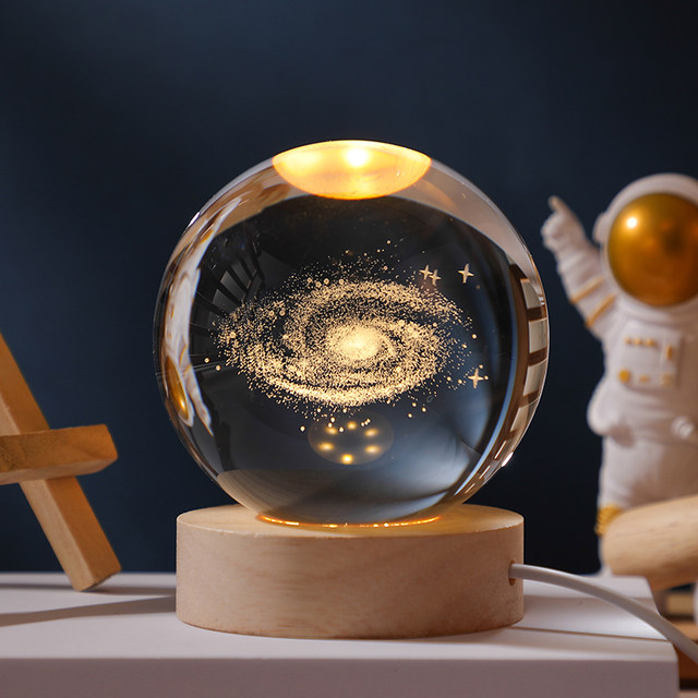 Glowing crystal ball desktop ornaments, solar system moon ornaments ...