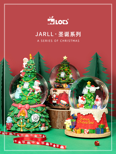 Lots Nordic Crystal Ball Music Box - Snow Scenery with Rotating