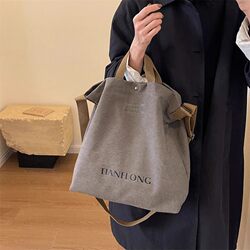 Canvas Crossbody Bag, Men's and Women's Handbag, Commuter Bag, Women's Mother's Shoulder Bag, Large-Capacity Backpack