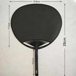 Support Fan DIY Handmade Materials Blank Plastic Fan Advertising Fan Pure Black Bare Fan Support Fan Small Size 19.8*28