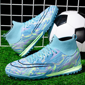 
Cross-border high-top football shoes men's long nails broken nails student big children artificial turf training shoes men