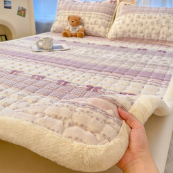 Winter Thickened Milk Velvet Mattress Pad 180X200 for Home Bedroom Mattress Soft Cushion Quilted Bed Fleece Bed Cover