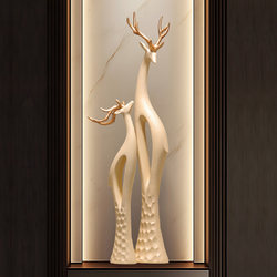Entrance Hall Fortune-Attracting Deer Ornament, Light Luxury High-End Living Room Entrance Decoration, High-End Feel, Tv Cabinet Vertical High-End Craft