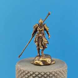 Brass Wukong Model Figurine Anime Model Trendy Toy Ornament Game Black Myth Sun Wukong Statue Car Interior Decoration