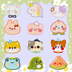 
Cartoon embroidery cloth patches clothes patches self-adhesive sewing down jacket pants ripped repair book packaging decoration pattern