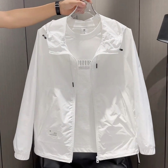 
2026 new summer hooded sun protection jacket for men, high-end fashion brand, versatile, casual, thin jacket