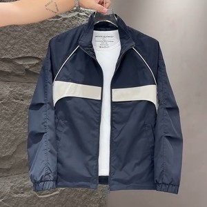 
Autumn hot trendy splicing design stand-up collar jacket for men, handsome and fashionable loose and versatile casual tops and jackets
