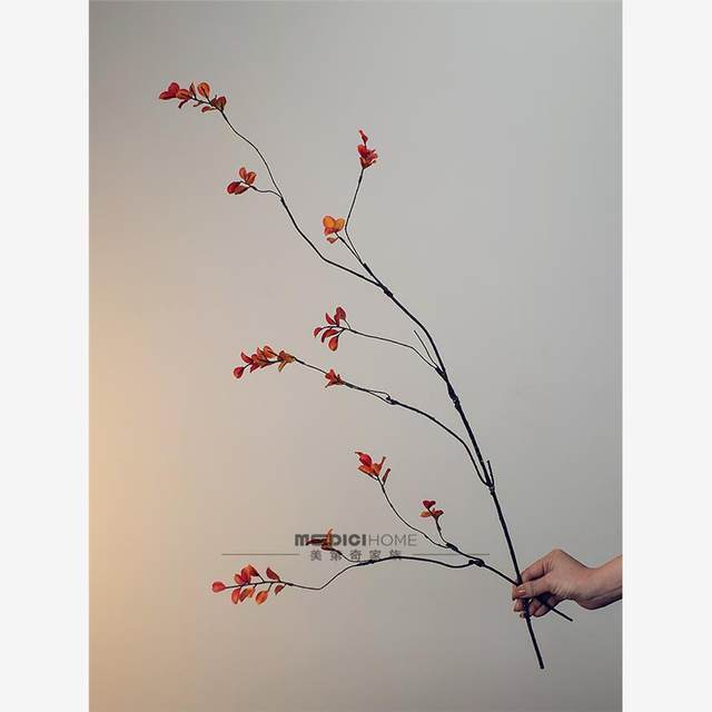 Xiaoqiu leaves, silent wind, autumn petal leaves dead branches, fake plant living room dining table porch art ornaments decorations