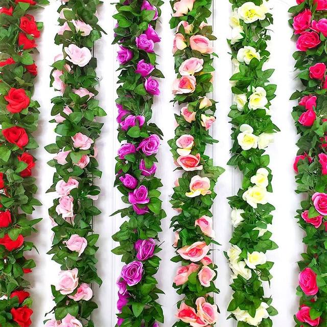 Wall hanging decoration simulated rose vine living room balcony air conditioning pipe courtyard decoration rattan wall hanging green plants