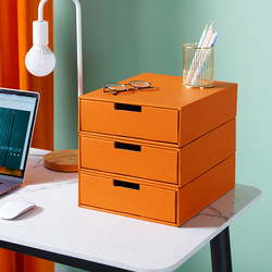 A4 Kraft Paper Office Desk Organizer Drawer for Organizing Receipts, Stationery, File Folders, and Bookends Storage Box