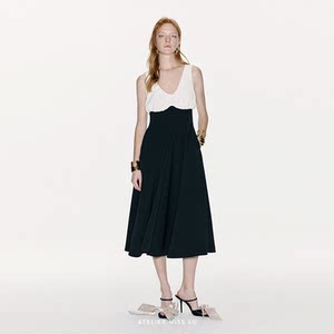 
AtelierMissLu [Sunset Venus] Genuine 2025 Spring and Summer High Waist Paired Waist Dress