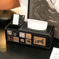High-End Vintage-Style Tissue Box, Retro Tissue Holder, Multifunctional Remote Control Storage Box for Home Living Room and Bedroom