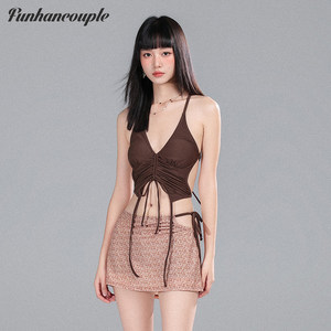 
Funhancouple swimsuit women's 2026 new split sexy hot spring bikini pure desire halter neck small breasts gathered