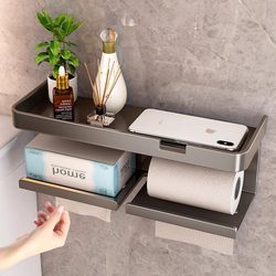 German Bathroom Tissue Box Storage Rack, No-Drill Toilet Paper Holder for Bathroom Tissue Storage