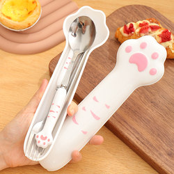 Chopsticks and Spoon Set, Student Tableware Three-Piece Set, Tableware Set for One Person, Chopsticks and Spoon Set, Portable Tableware for Children