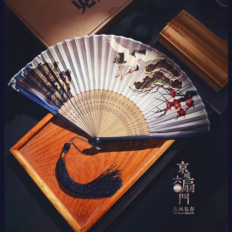 新式和风和服扇古风折扇子折叠男e女扇神奈川海浪富士山6