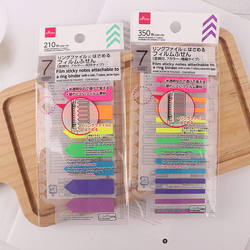  Daiso Japan Ultra-Fine Fluorescent Sticky Notes Index Tabs Colorful Label Stickers Wide Sticky Notes Index Tabs in Stock
