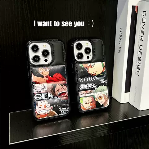 New Phone Cases Covers One Piece Zorro Luffy Anime Puffy Puffer Down Jacket Trendy Fashionable iPhone 15, iPhone 14, iPhone 13, iPhone 12,
