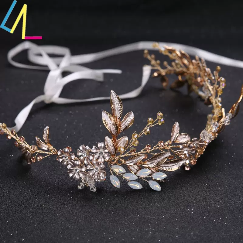 new Wedding hair accessories gold headband bridal headpiece Taobao